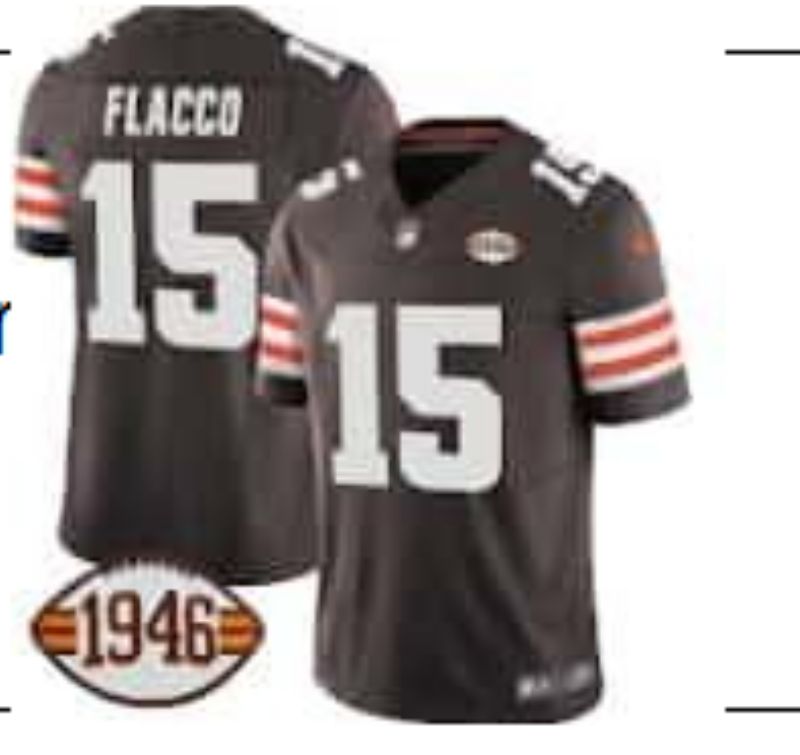 Men 2025 Cleveland Browns #15 Flacco brown Third Generation Nike Limited NFL Jersey style 01